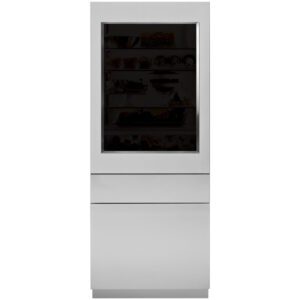 30" Integrated Refrigerator Stainless Steel Glass Door Panel, 84" Opening -3/4", Right Hand