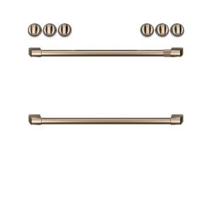 Café Front Control Induction Knobs and Handles Brushed Bronze